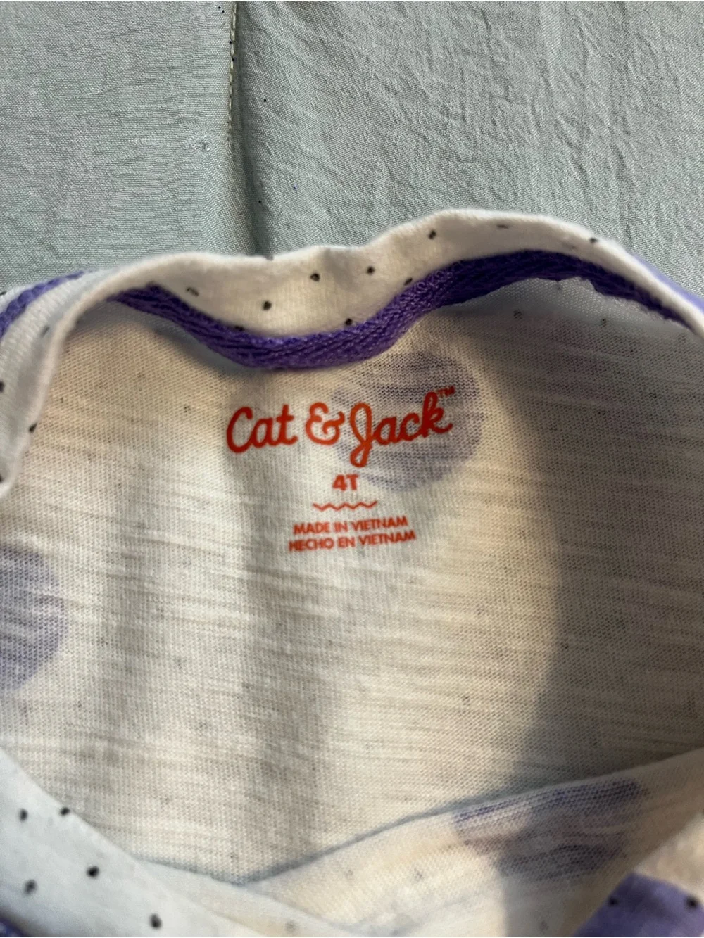 Cat & Jack Cream Dress with Purple Polka Dots